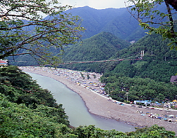 日本一長い吊橋、十津川村