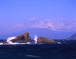 富士遠望、西伊豆雲見浜、旧松崎町