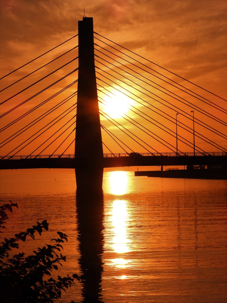 DSCN0955 (2)昇陽と斜張橋２０２２年８月３日AM５：３７
