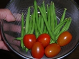2011,7,4インゲン、トマト収穫